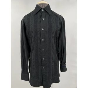 Robert Graham Men's black with embroidered front long sleeve size small